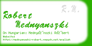 robert mednyanszki business card